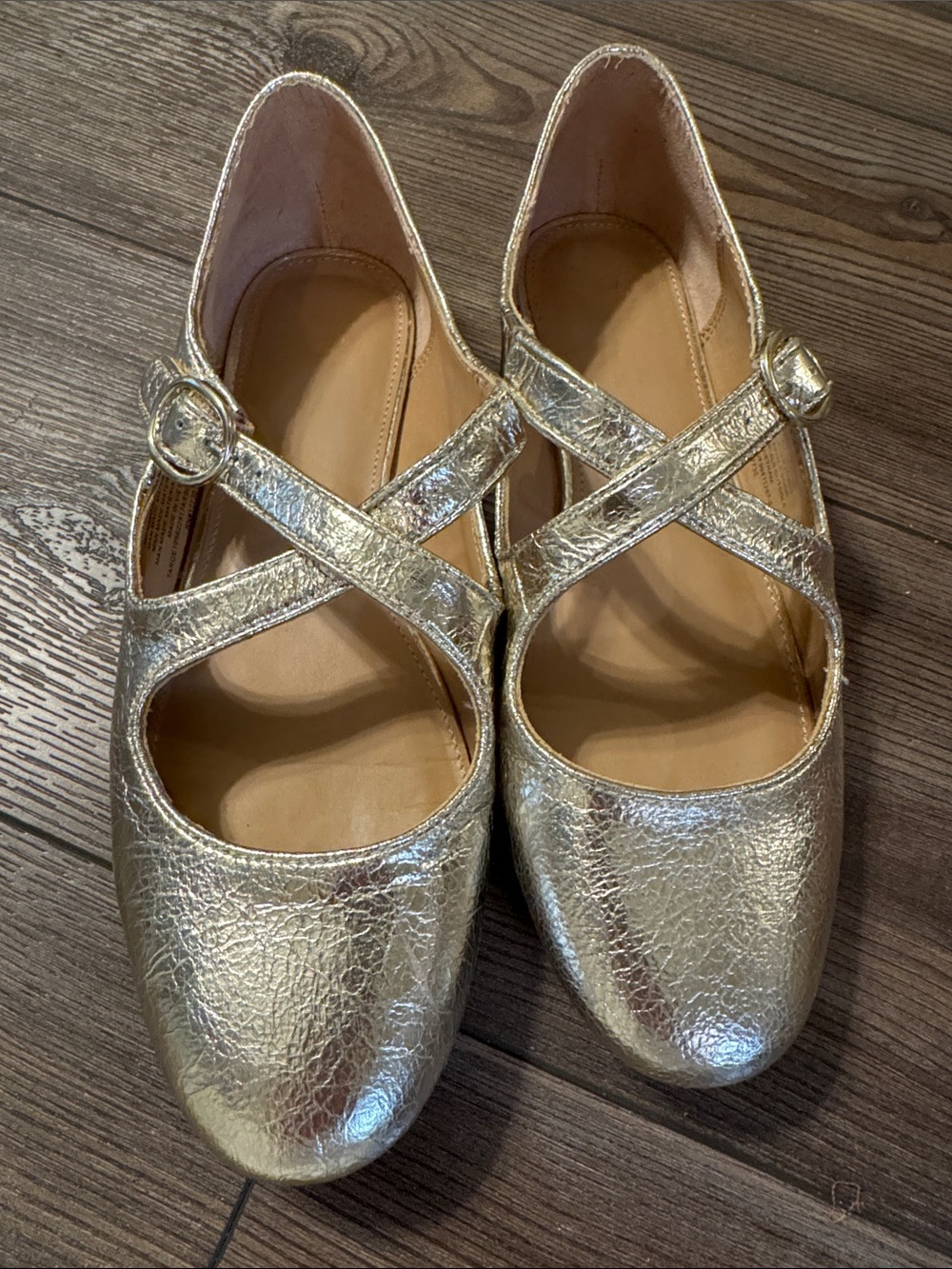 Target Metallic Gold Cross-Strap Flats